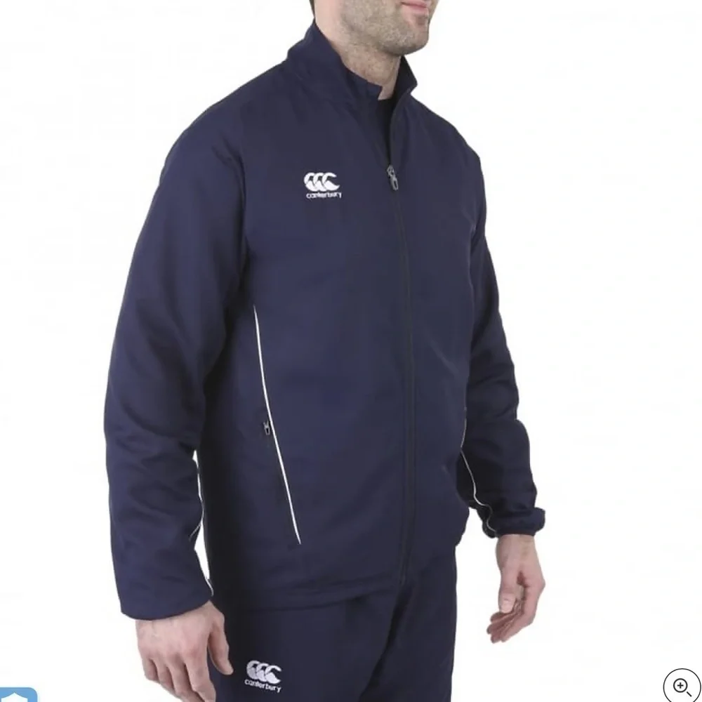 CANTERBURY Big & Tall Mens Fall Jacket Blue White Piping Size …